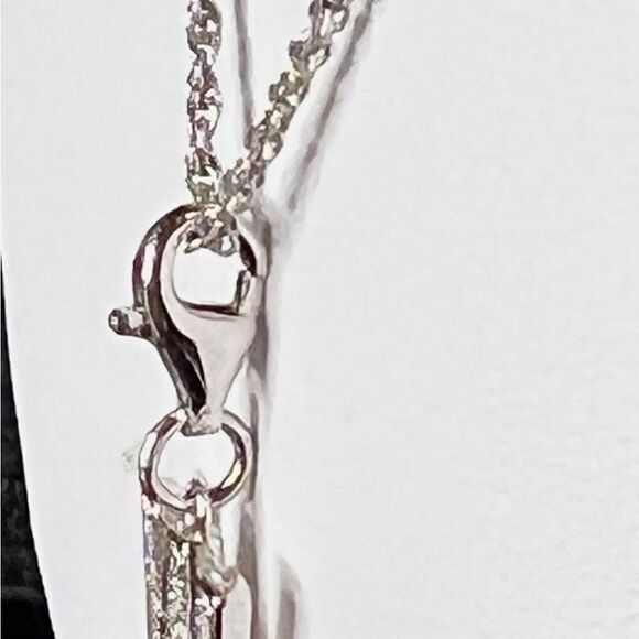 Sterling Silver and CZ Initial Charm- Letter W - Picture 6 of 7